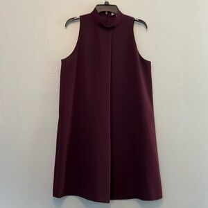 KATHERINE KELLY Womens‎ Burgundy Mock Neck Sleeveless A-Line Dress Size 10